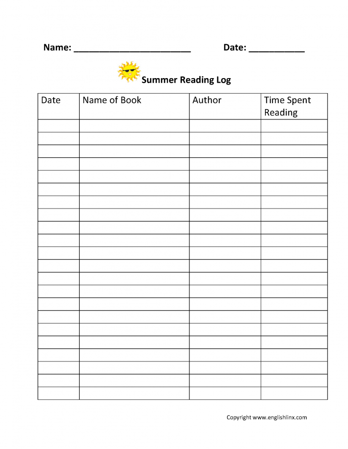 Fourth Grade Weekday Reading Log Template for History Studies Fourth Grade History Reading Log worksheet for tracking weekday books