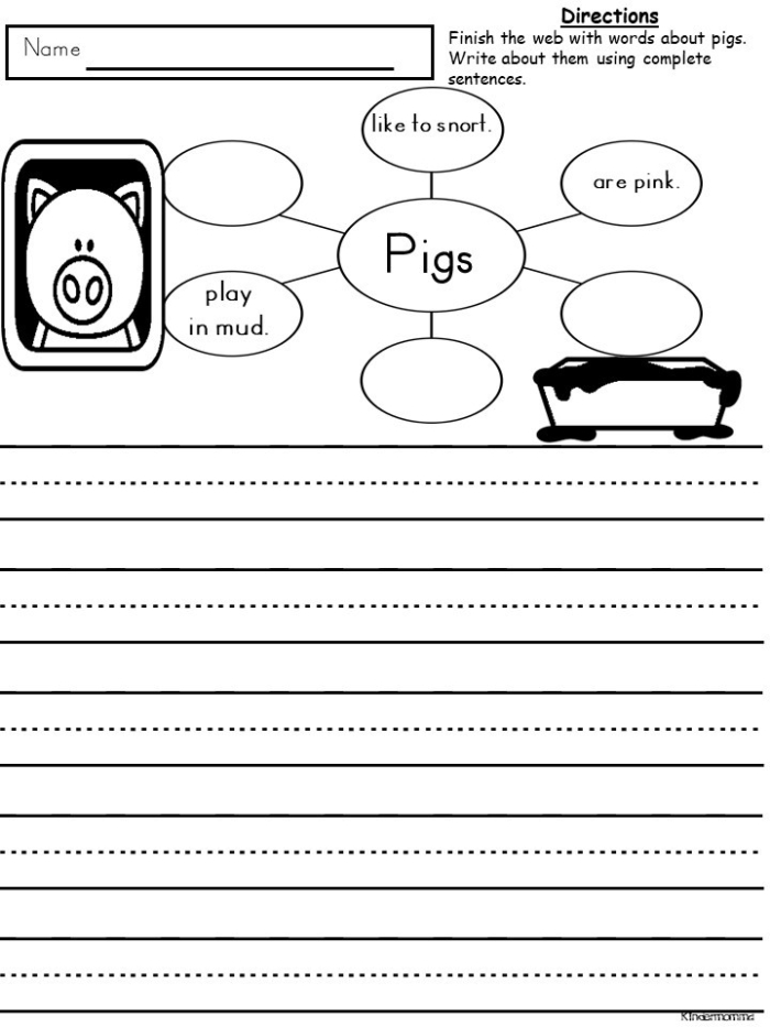 Worksheet illustrating the differences between "la" and "el" for fourth-grade Spanish learners