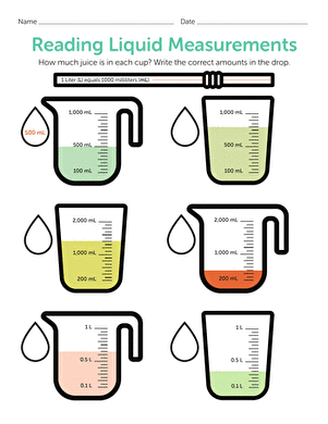 Liquid measurement word problem worksheet designed for fourth graders featuring conversion challenges and a chart