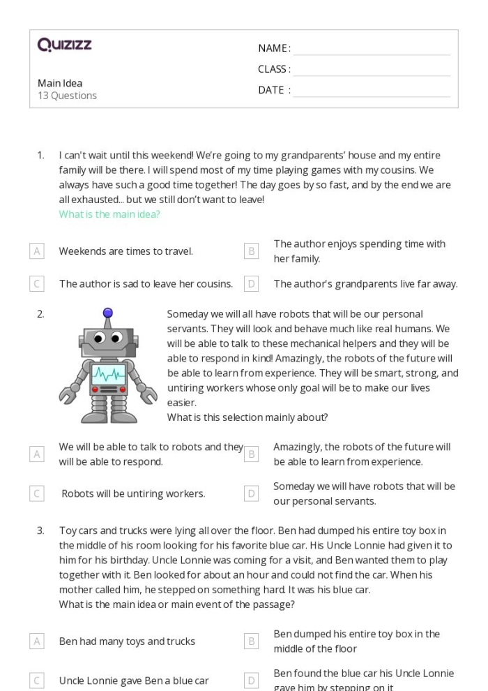 Creative worksheet for kids to practice main idea skills with movie-themed activities, image 19 Fourth grade handwriting worksheet focused on identifying the main idea of a movie plot