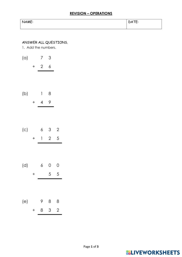 Challenging math operation fill-in exercise for fourth graders image 21 Fourth grade math worksheet asking students to fill in the missing operations