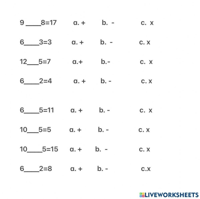 Challenging fill in the operation math worksheet for fourth graders, image 5 Fourth grade math worksheet challenging students to fill in the correct operation