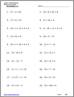 Challenging fill in the operation math worksheet for fourth graders, image 2 Fourth grade math worksheet requiring students to fill in the correct operation signs