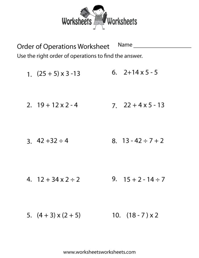 Challenging Fill in the Operation math activity for fourth graders, image 16 Fourth grade math worksheet requiring students to fill in the correct operation to complete equations