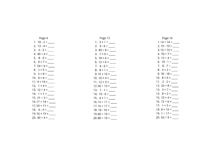 Math worksheet for fourth graders practicing operations puzzles, image 7 Fourth grade student working on a challenging fill in the operation math worksheet