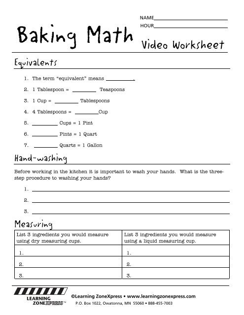 Fourth Grade Dry Measure Conversion worksheet featuring cupcake ingredient multiplication