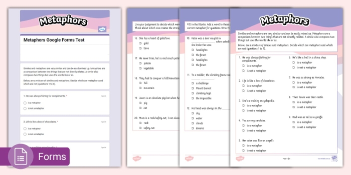 Writing Metaphors with Linking Verbs worksheet for fourth grade students, image five Fourth grade worksheet focused on creating metaphors using linking verbs for grammar practice