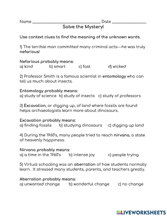 Complete the Mystery Reading Activity for Fourth Grade Learners Fourth grade reading comprehension worksheet showing a mystery story with spaces for students to write their own conclusion based on story clues