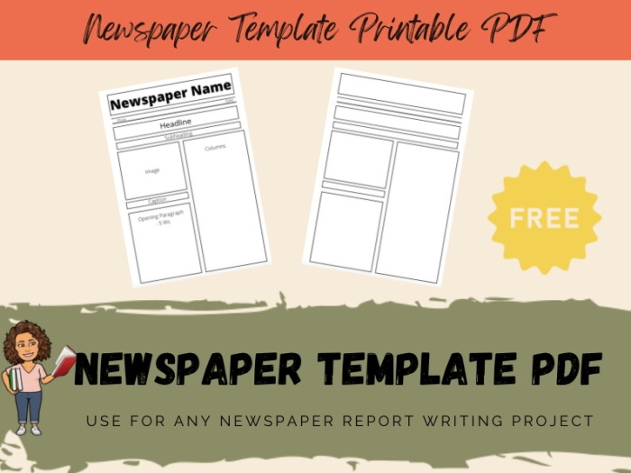 Fourth grade student completing a newspaper article template worksheet for reading practice