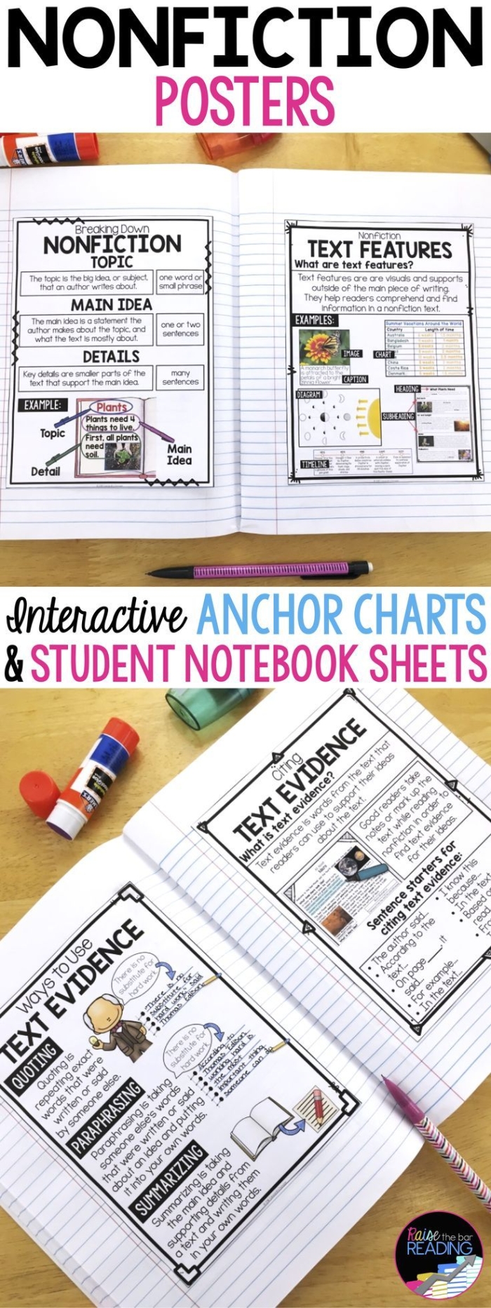 Fourth grade worksheet focused on reading charts, graphs, and diagrams in nonfiction texts