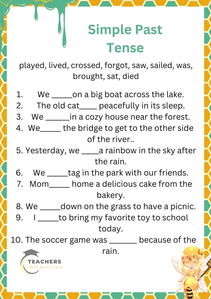 Past Tense Quicksand worksheet with a fun island story for fourth graders, image 18 Fourth grade worksheet featuring an island adventure theme for practicing past tense verbs