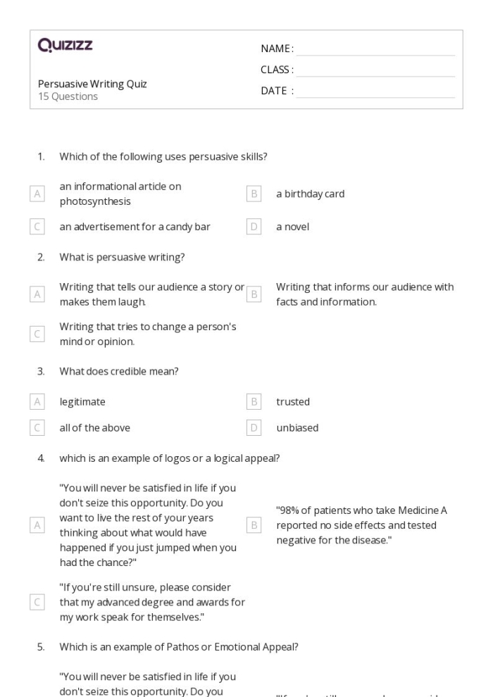 Fourth grade worksheet for persuasive writing about soda with structured paragraph sections
