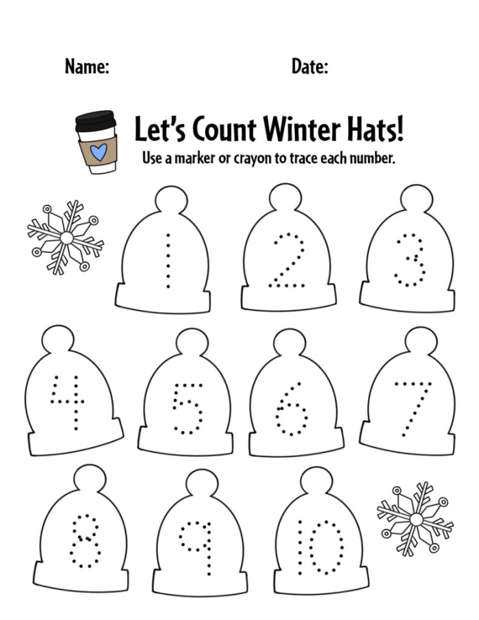 Fourth grade student completing a Winter Temperatures worksheet focused on phonics and data graphing