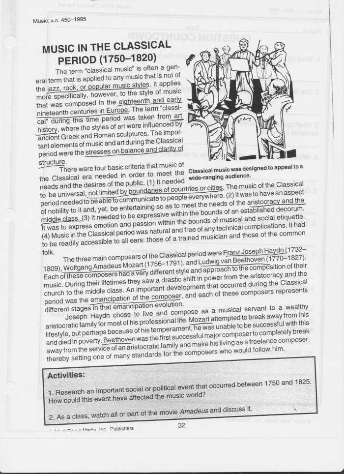 Worksheet 14 on the origins of the piano for young music enthusiasts Fourth Grade History of the Piano worksheet exploring mixed math operations
