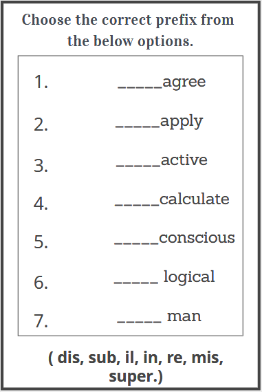 Fourth Grade Circle the Prefixes worksheet focusing on root words and prefixes
