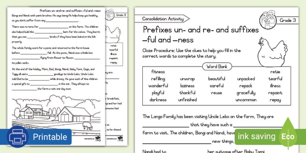 Fourth grade Circle the Prefixes! worksheet focusing on root words and prefixes