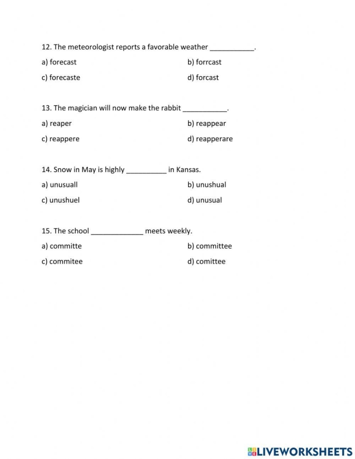 Reading worksheet for fourth graders practicing prefix identification, image 12 Fourth Grade Prefix Pieces worksheet focusing on reading skills