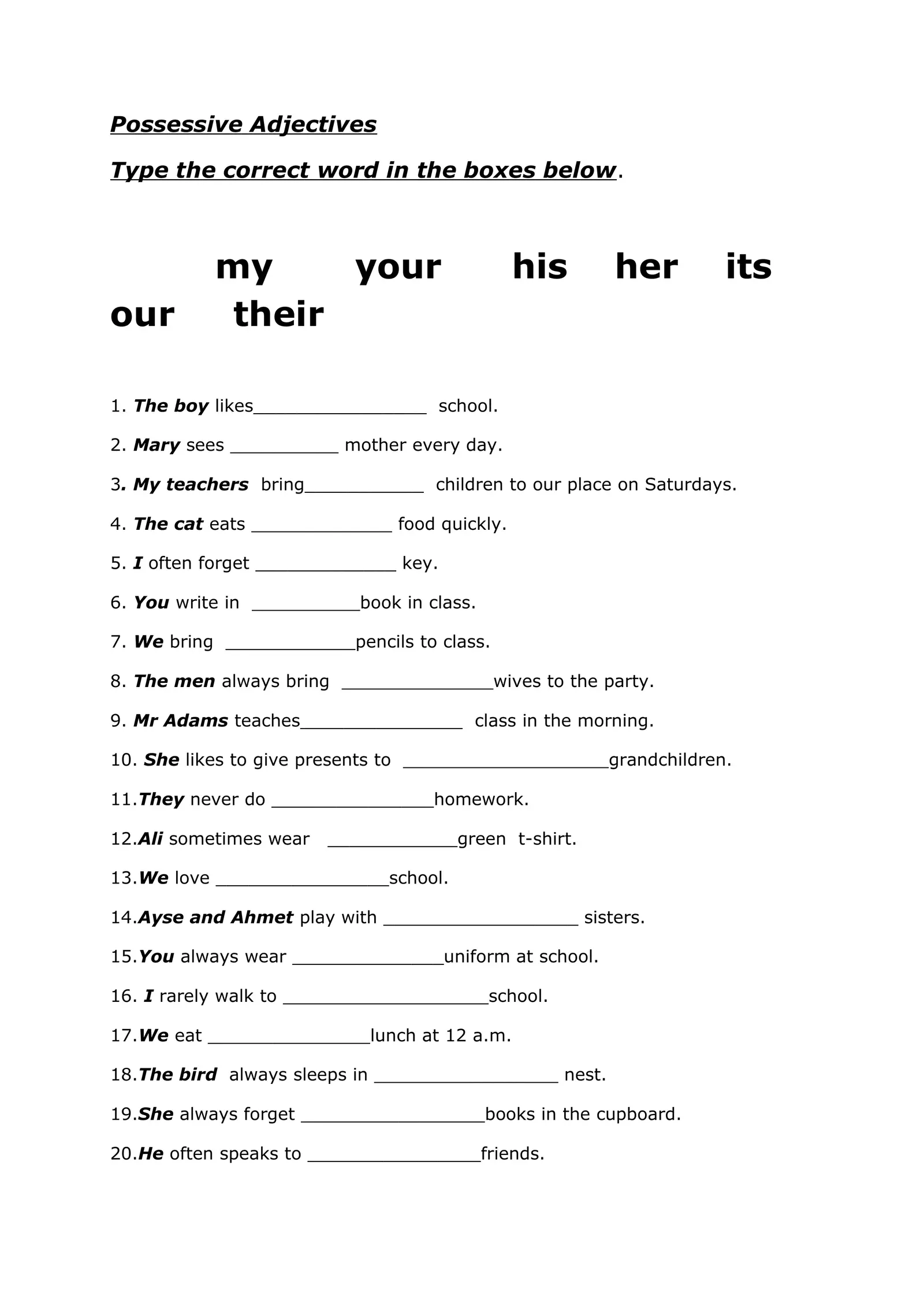 Worksheet image focusing on pronoun review, including possessive, relative, and indefinite types for fourth graders
