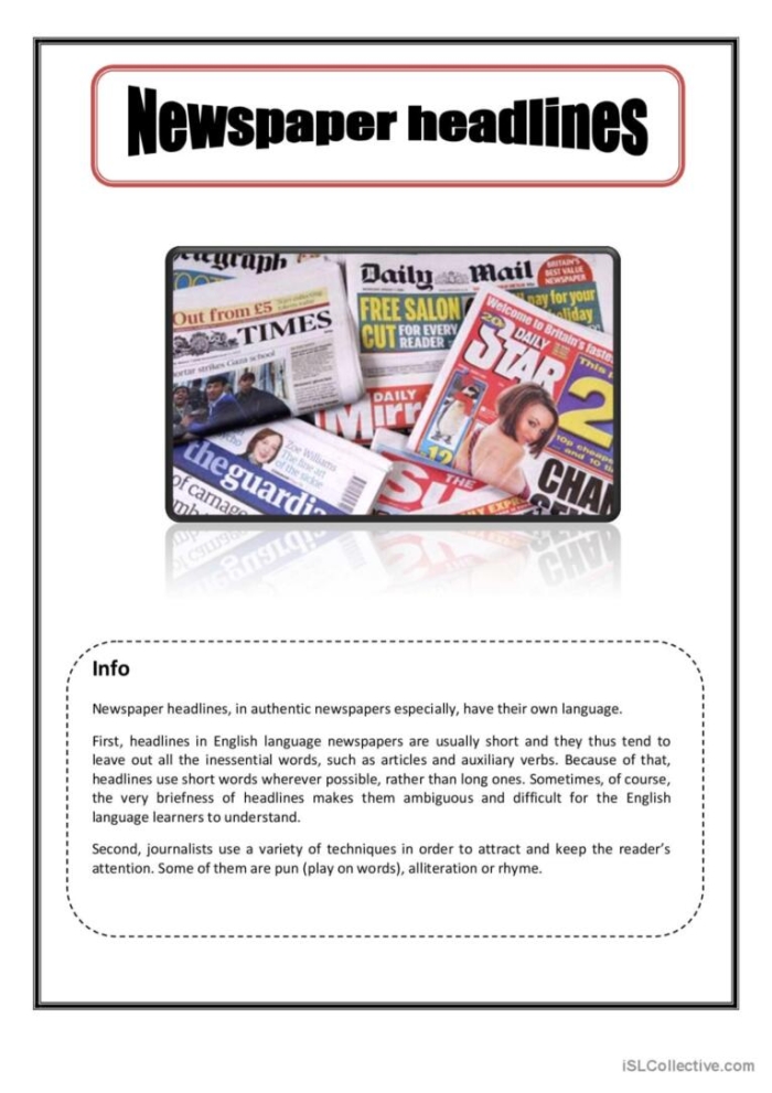 Fourth grade student completing a newspaper article template worksheet for a reading activity