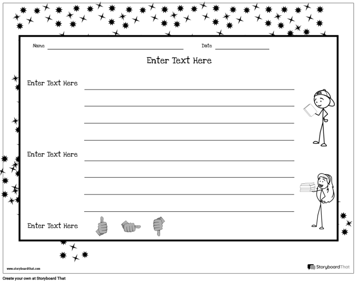 Sample reading response letter worksheet showing important elements highlighted for fourth grade phonics students