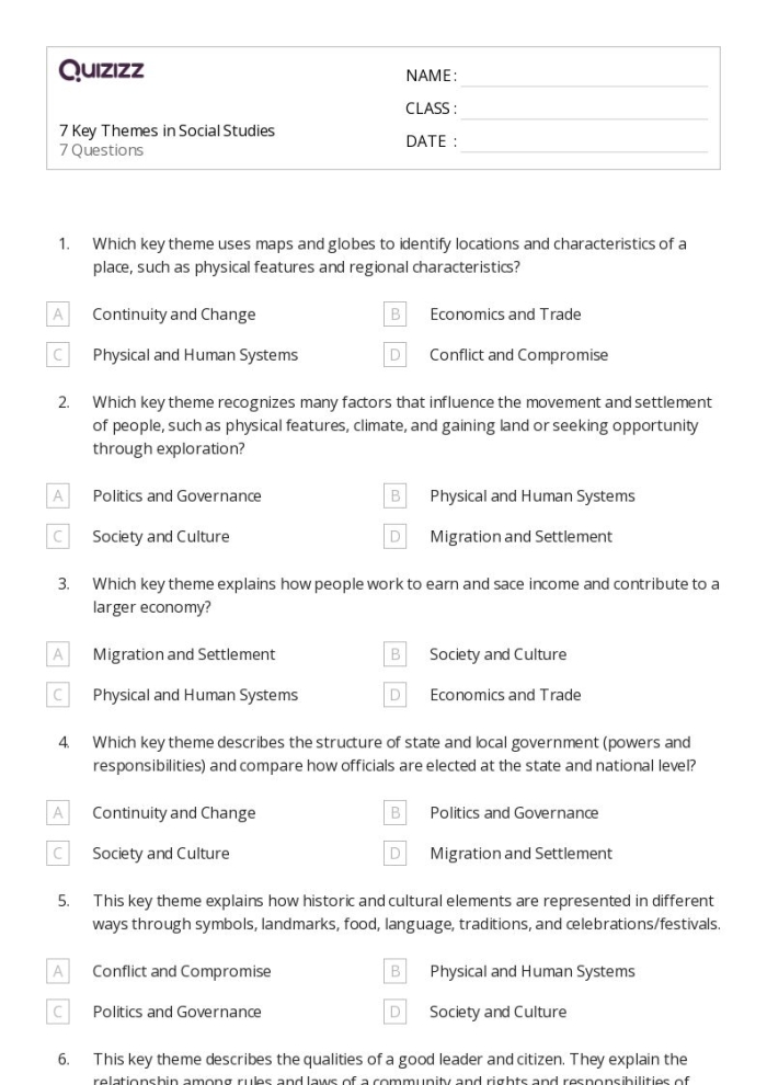 Visual guide for the Reflection Cards worksheet on themes in literature for division activities Illustration of the Thinking About Themes: Reflection Cards worksheet for fourth graders focusing on literary themes