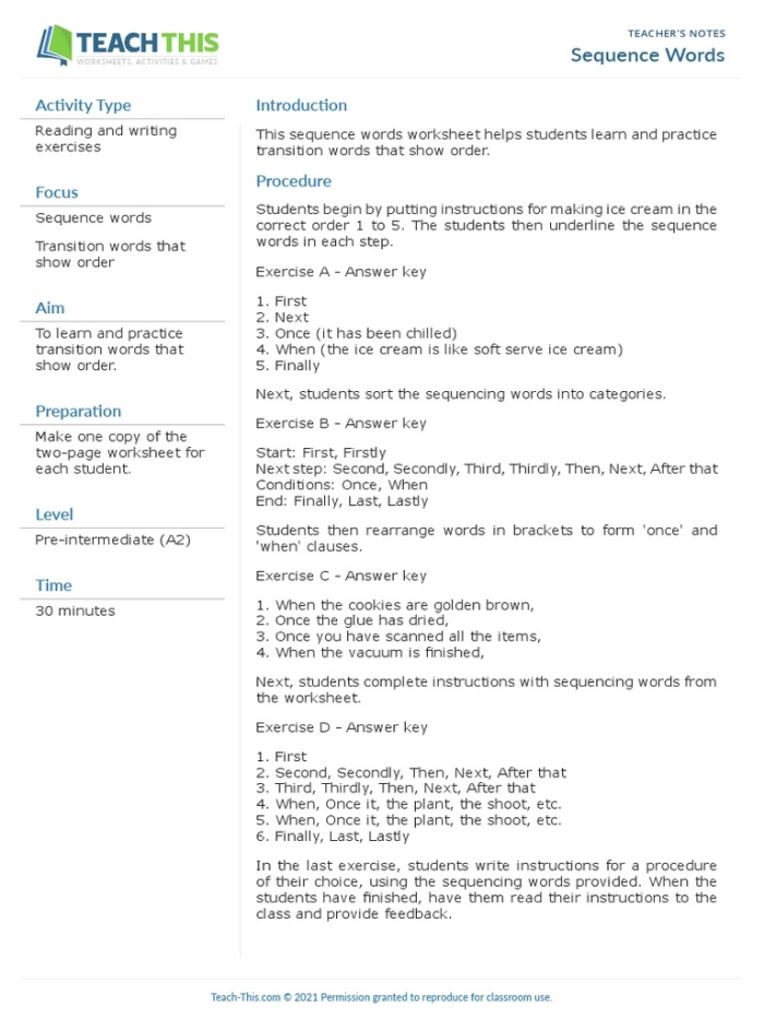 Worksheet for summarizing stories with sequence word support in reading class, image 8 Fourth grade students using a worksheet to practice summarizing with sequence words in a fairy tale