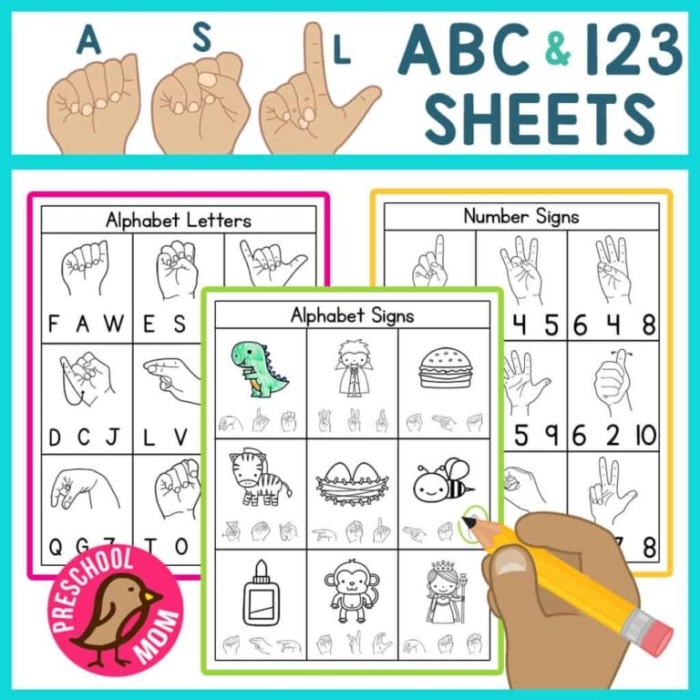 Fourth grade student working on a sign language alphabet decoding worksheet