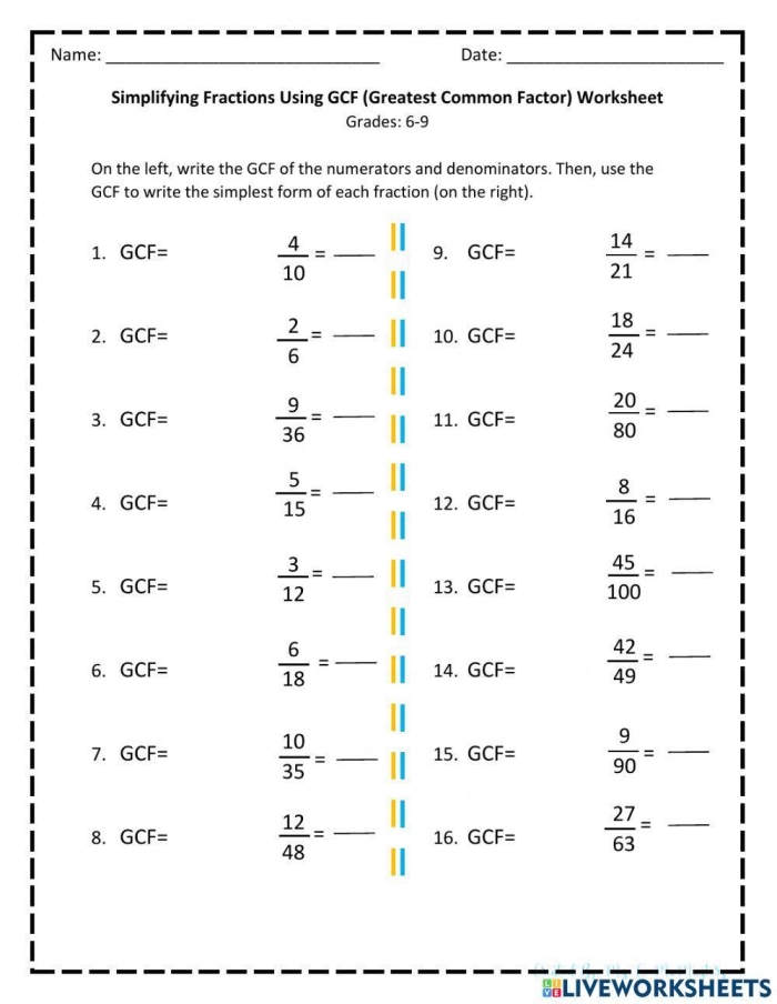 Skill Practice 3 Simplifying Fractions worksheet for fourth graders test preparation Fourth grade worksheet focused on simplifying fractions for skill practice and review