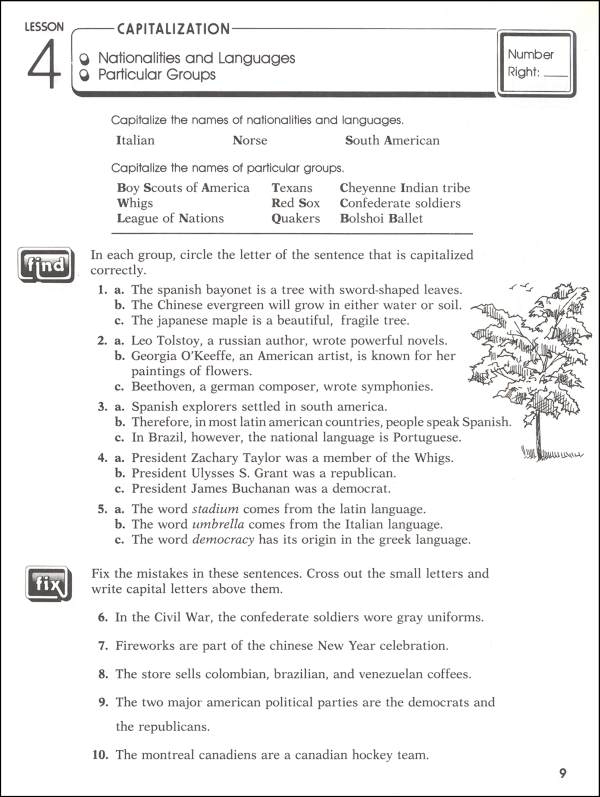 Fourth grade math puzzle worksheet on capitalizing and punctuating titles and headings