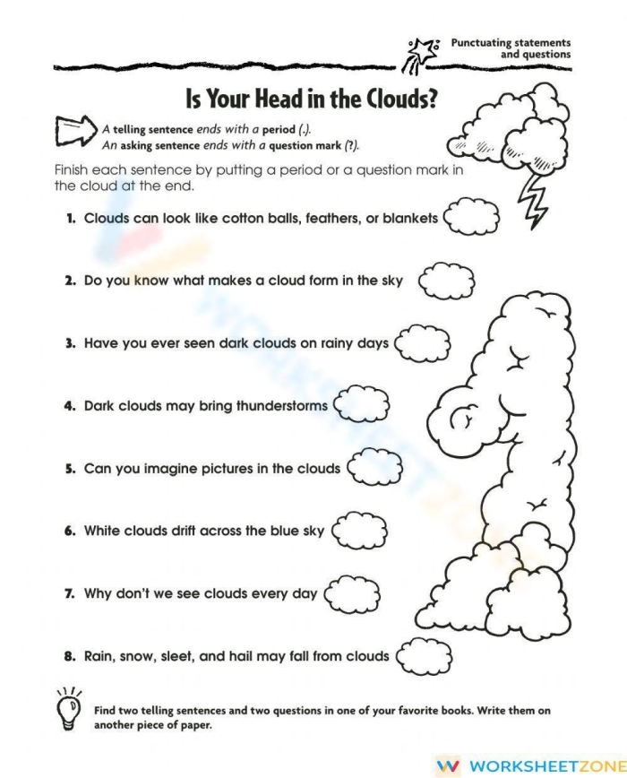 Fourth grade math puzzle worksheet on capitalizing and punctuating titles and headings