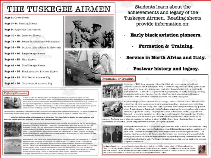 Fourth grade student working on a Tuskegee Airmen reading worksheet about historical heroes