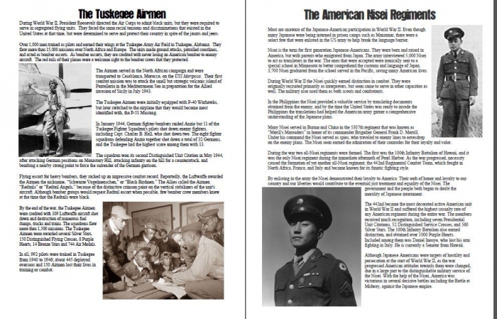 Fourth grade student completing a Tuskegee Airmen reading comprehension worksheet