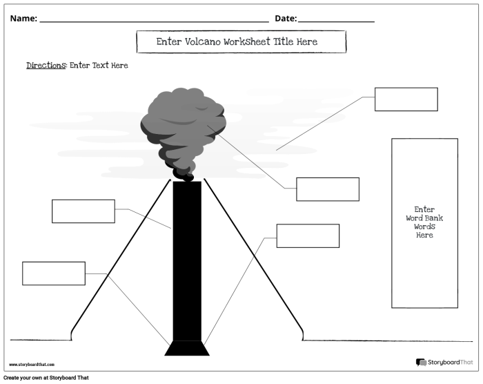 Volcano Writing Scene Story Starter Worksheet for Fourth Grade Learners A fourth grade student writing scene with a volcano erupting in the background as a story starter prompt for creative composition