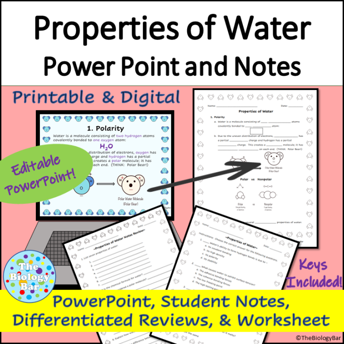 Writing worksheet for Fourth Grade Worksheet on the physical properties of water for fourth graders, covering specific heat and kinetic energy. Educational resource for teaching kids about water's characteristics.