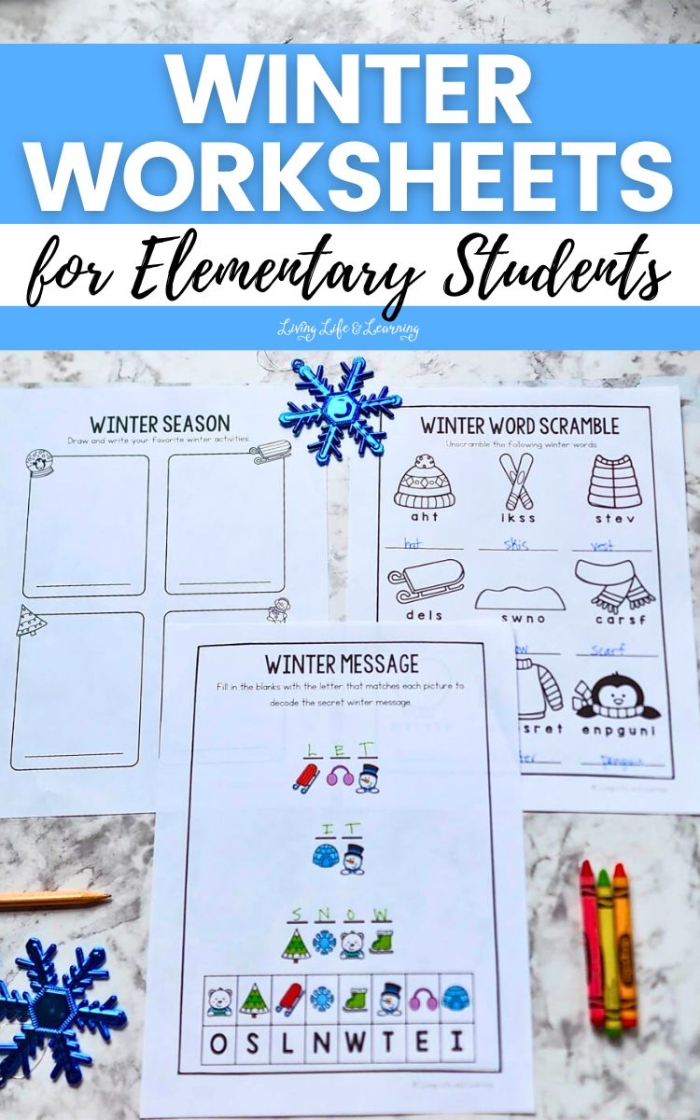 Fourth grader learning to chart and graph winter temperature data on a worksheet
