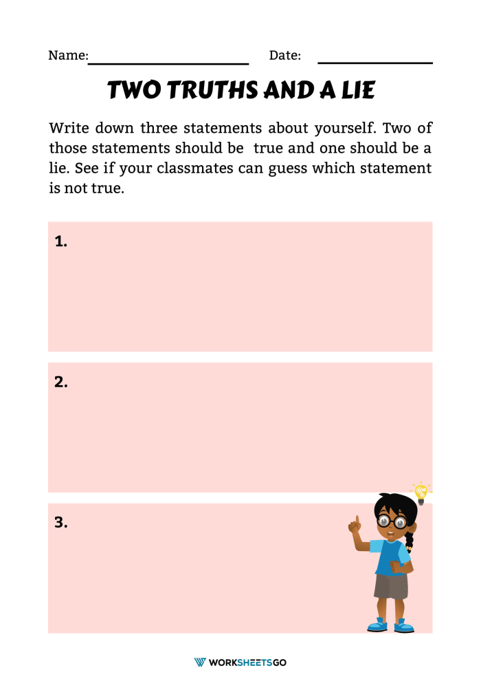 Fall-themed Two Truths and One Lie worksheet number 7 focusing on fractions for grade 5 students Two Truths and One Lie 1 worksheet with three fraction equations for fifth graders to solve and identify the false statement