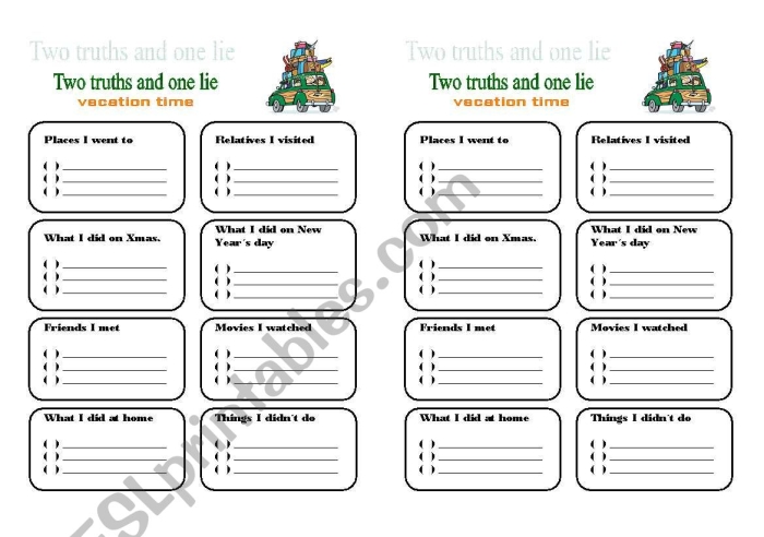 Autumn edition of Two Truths and One Lie 1 worksheet for practicing fractions in grade 5 Fifth grade fall-themed worksheet featuring two truths and one lie with fraction equations
