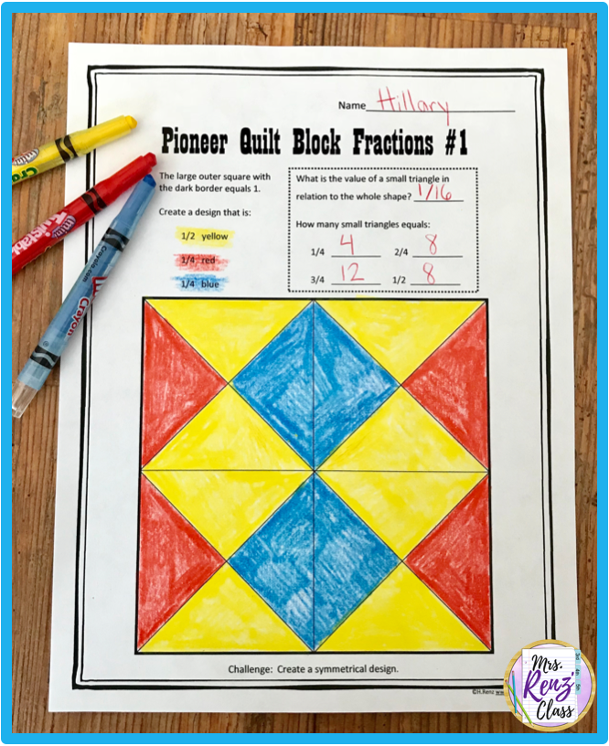 Worksheet for teaching one-half fractions to first graders
