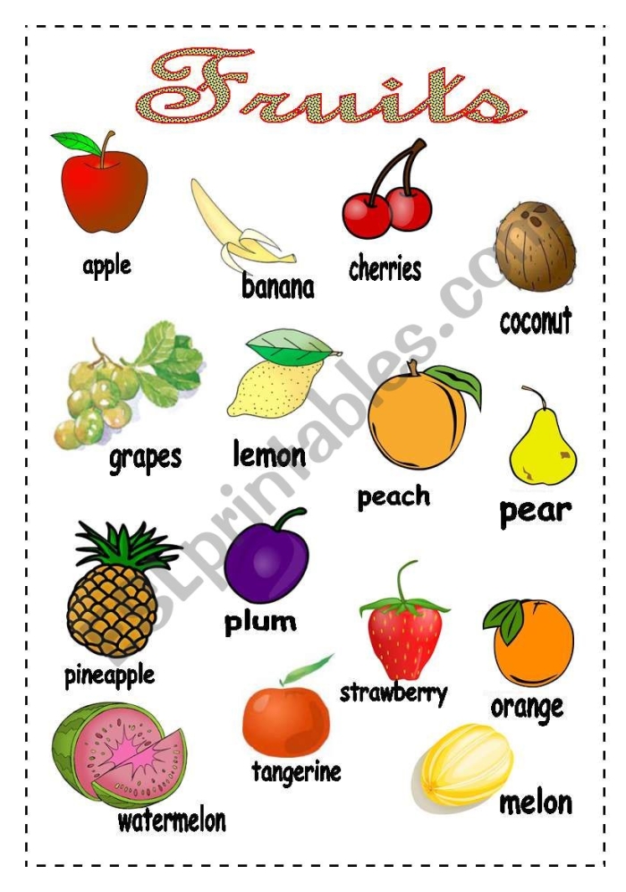 Engaging fruit-themed spelling and coloring worksheet for first graders to learn vocabulary 25 First Grade fruit vocabulary worksheet featuring colorful fruit illustrations and spelling practice