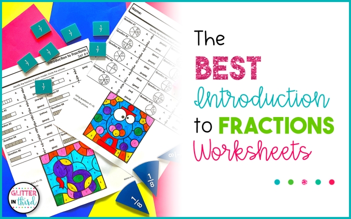 Introducing Fractions Who Ate More worksheet for practicing basic fraction skills in third grade Third grade student working on a fun fractions worksheet titled Who Ate More