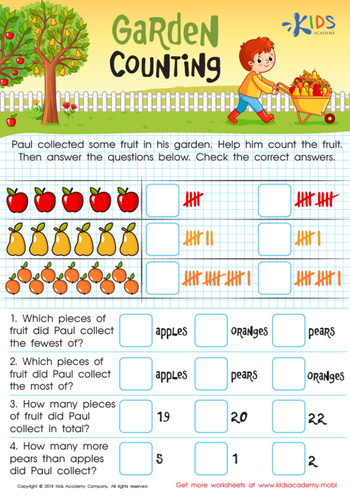 Third grade student coloring garden plots while practicing fraction reduction skills on a worksheet