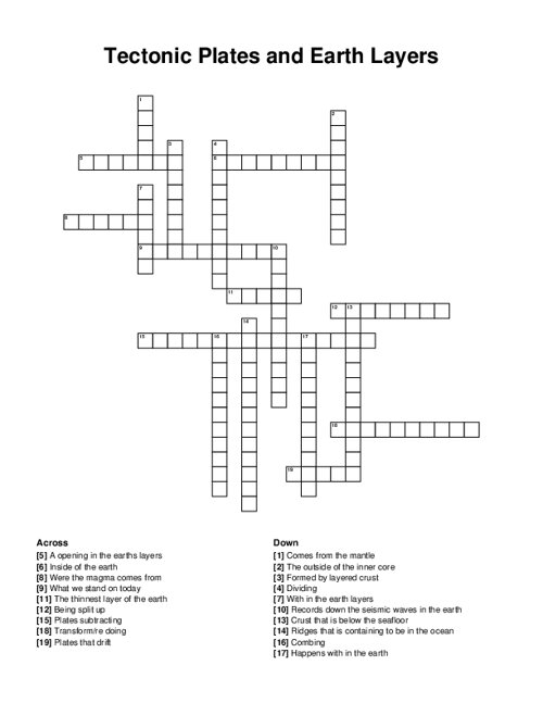 Engage with this geology crossword worksheet for data and graphing skills Fourth grade geology crossword puzzle for vocabulary practice