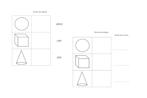Fourth Grade Addition worksheet featuring geometric solid shapes for early math learners