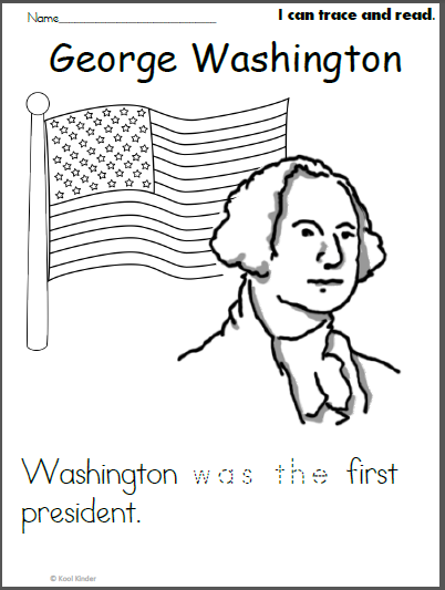 Third grade worksheet featuring facts about George Washington for reading and writing practice