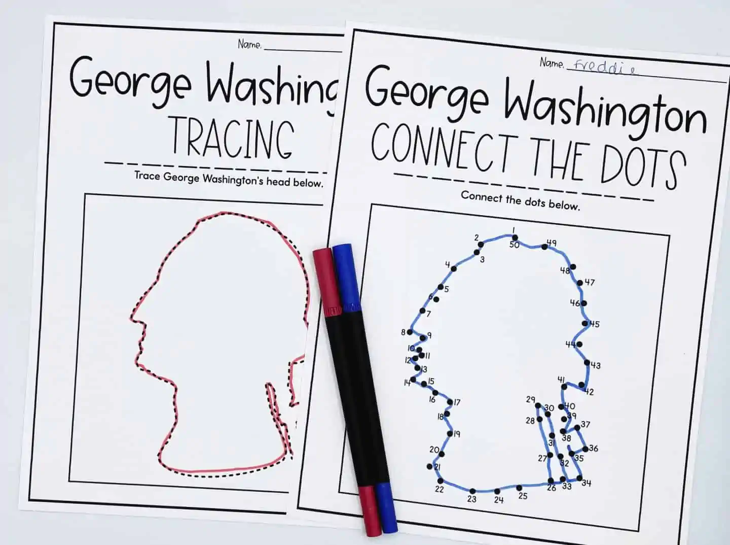 Third grade worksheet featuring facts about George Washington and reading comprehension