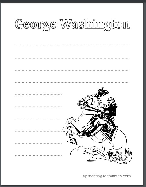 Third Grade worksheet featuring George Washington facts for reading and writing practice