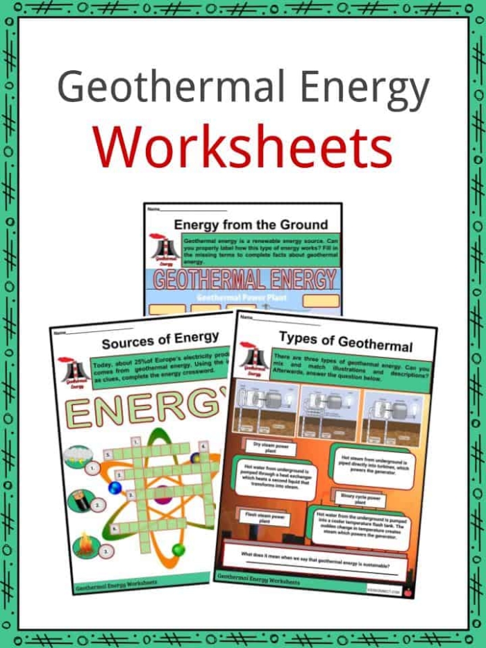 Third grade Chinese worksheet explaining geothermal energy and its uses