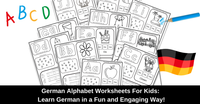 First Grade Geography German Alphabet worksheet with letters and pronunciation guide