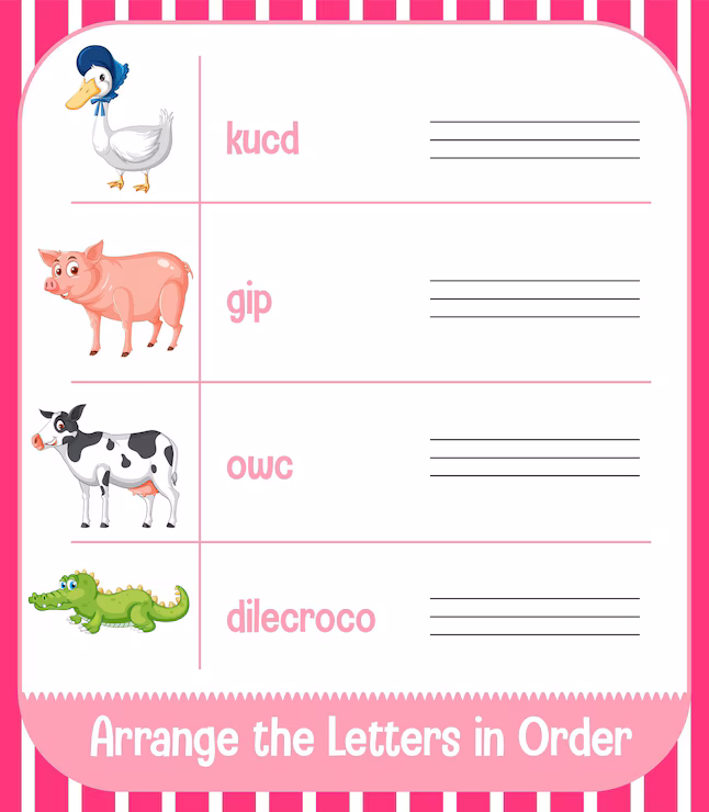 First Grade child practicing the German alphabet on a colorful worksheet