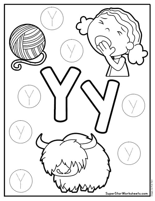 Spanish worksheet for Pre-K Worksheet focused on the letter Y, designed for preschoolers to practice writing and identifying words. Fun educational resource for young learners to explore all things starting with Y.